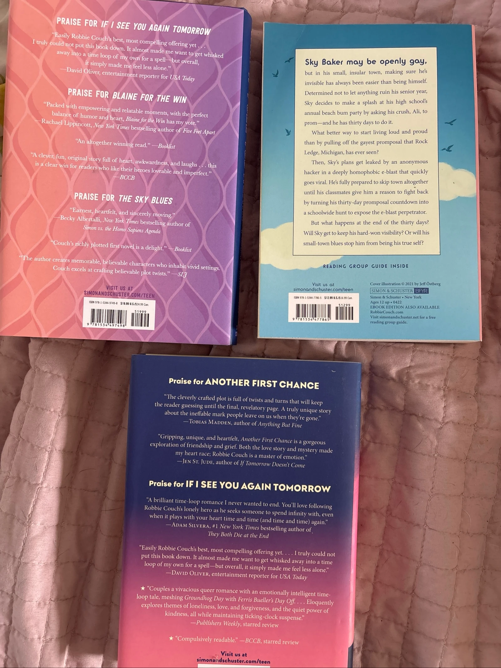 Lote 3 livros Robbie Couch: If I see you again tomorrow; The Sky blues; another first chance – photo 2